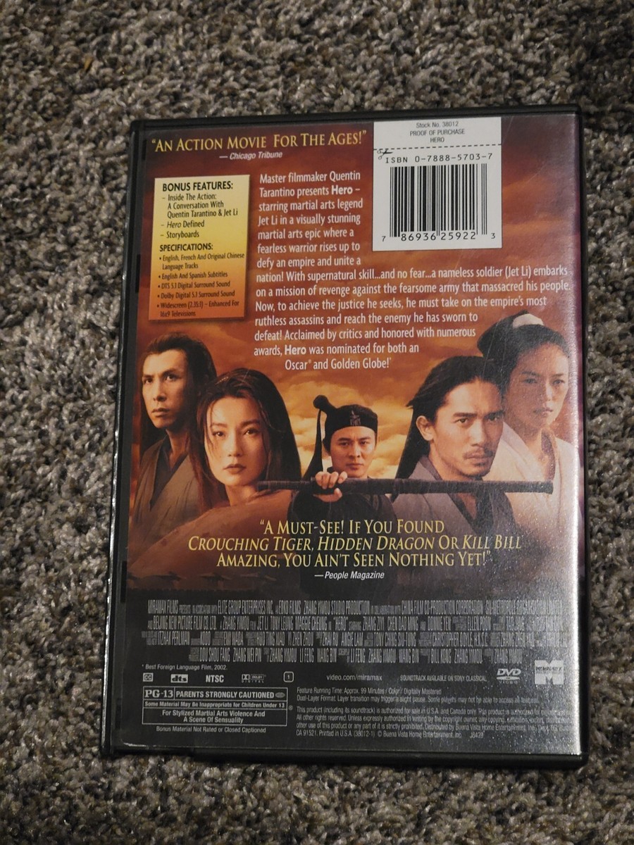 Hero Movie Jet Li DVD 786936259223| eBay