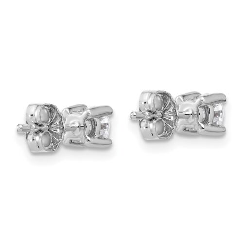 14K White Gold 1/2 Ct Lab Grown Diamond 4mm Solitaire Stud Earrings for Mom - Picture 4 of 7