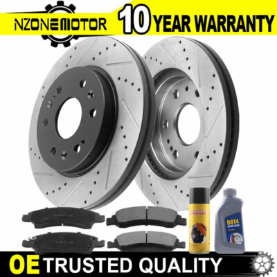 Front E-Coating Brake Rotors+Ceramic Pads For Chevy Tahone Silverado Sierra 1500