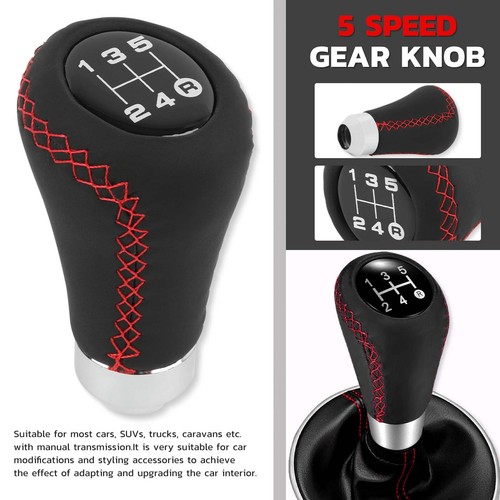 For Honda Accord Leather Manual Car 5 Speed Gear Stick Shifter Shift Knob Lever - Foto 3 di 16