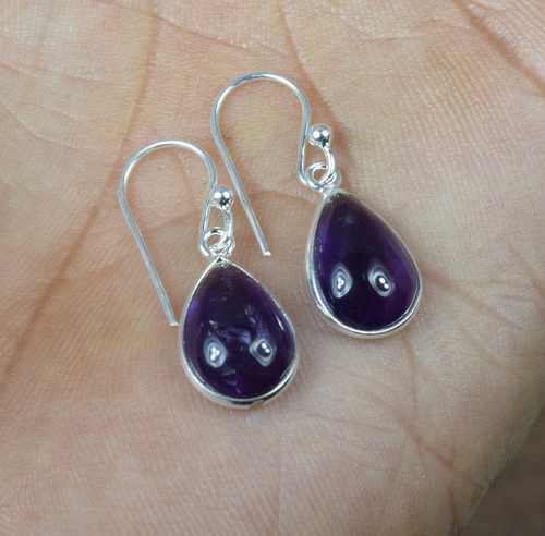 925 Solid Sterling Silver Green Onyx,Garnet Multi Stone Hook Earring Ji760 - Picture 49 of 81