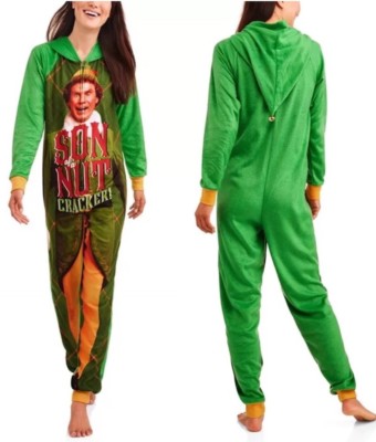 Elf Buddy Son Of a Nutcracker Pajamas Lounge 1 Piece Sleepwear Women s Med 8-10