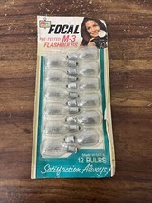 12 Vintage Unused Focal M-3B Blue Flashbulbs For Use With 3  Polished Reflector