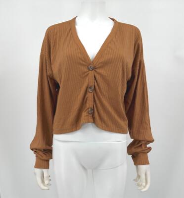 Vero Moda Sweater Lucy Ribbed V-Neck Cardigan Cropped Womens Sz XL NEW NWT N161