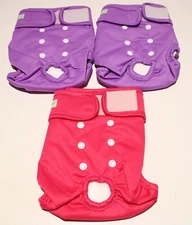 Wegreeco Dog Diapers MEDIUM Washable Reusable Puppy 3pk
