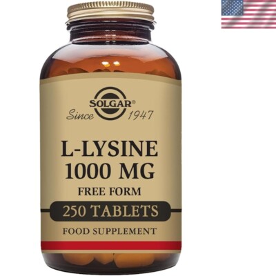 L-Lysine 1000 mg Tablets - 250 Count for Skin Integrity & Collagen Support