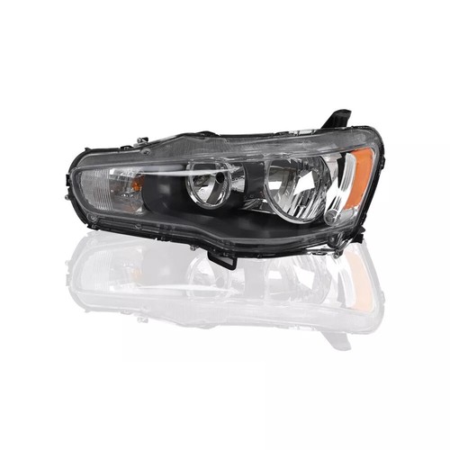 For 08-17 Mitsubishi Lancer EVO X Halogen Headlights Black Headlamps Left+Right - Picture 10 of 14