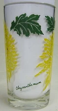 Chrysanthemum Peanut Butter Glass Glasses Drinking Kitchen Mauzy 44-1
