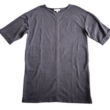 Pure Jill J Jill Sand Washed Tencel Shift Dress Women's M Petite Gray Coastal