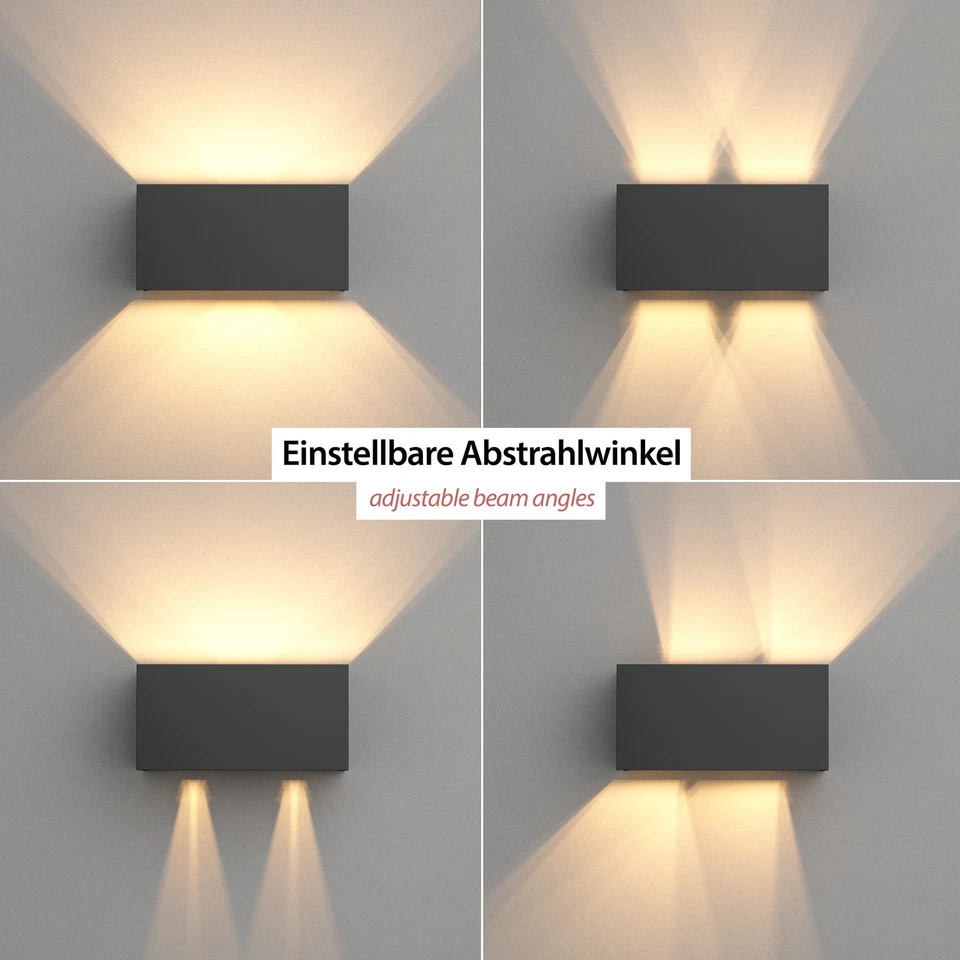 Wandleuchte CUBEL für außen, IP65, Up-/Downlight, anthrazit matt, eckig, 2x G9 - Bild 2 von 4