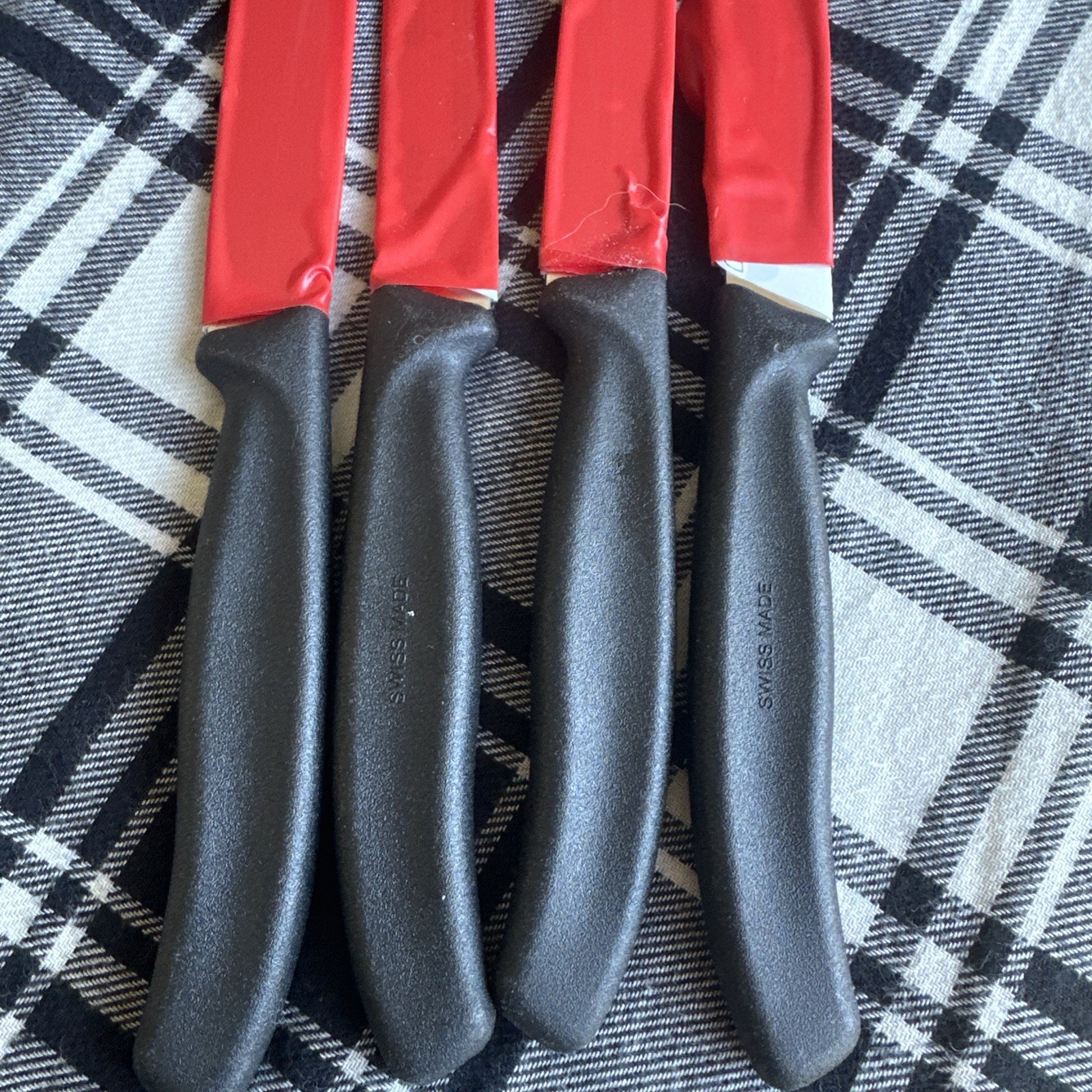 4x VICTORINOX 4" Swiss Classic PARING Knife, Straight-Edge, Black, 6.7703