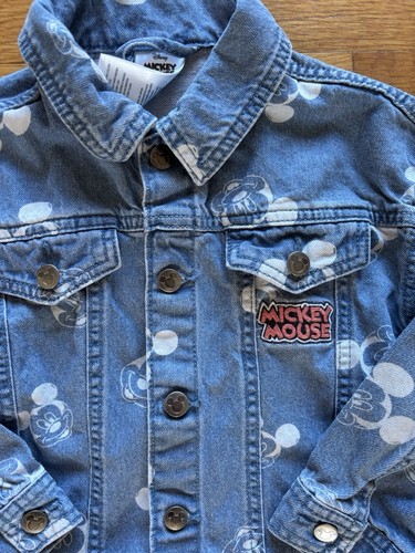 Mickey Mouse bestickte Jeansjacke Baumwolle Mädchen Kleinkind 4 Jahre alt - Bild 2 von 4