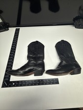 VINTAGE SHOES UNISEX SET BOOTS CODE WEST 6M 05460 BLACK WESTERN LEATHER COWBOY