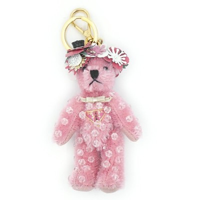 PRADA Schlüsselanhänger Taschenanhänger Bär rosa echt