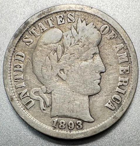 1893-O  BARBER DIME   VG DETAILS   BETTER DATE #1305