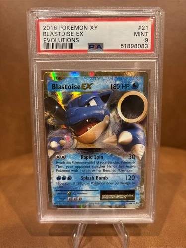 Pokémon TCG Blastoise EX XY Evolutions 2016 Holo Rare Card 21/108 PSA 9 Mint