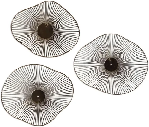 Elegant Gold Metal Wall Art Set of 3 for Stylish Home Decor - Picture 5 of 5