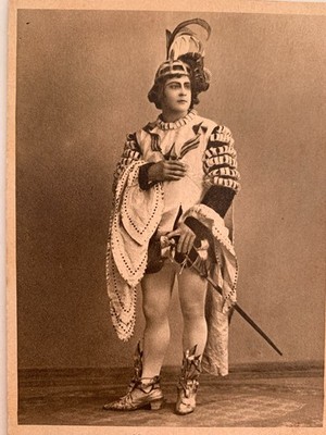 Vintage Sepia Ballet Postcard Dancer Man Costume Opera Actor 1928 Soviet Russia