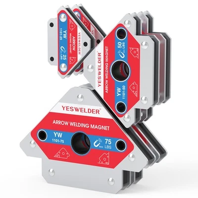 YESWELDER 25/50/75LB Welding Magnets (6Pc) - Heavy Duty Magnetic Holder