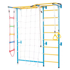 Indoor Jungle Gym for Toddlers, 7-In-1 Climbing Playset with Carbon Steel Swedis