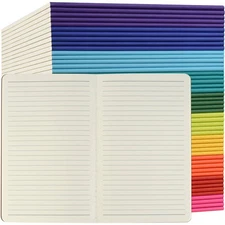 50 Pack Colorful Lined Notebooks Bulk, A5 Journals with 10 Colors, 60 Pages/3...