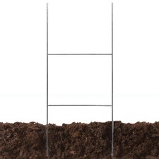 100Pack Metal Yard Sign Stakes,10 x 24 inch Step-Stakes Heavy Duty Metal,9ga ...