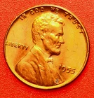 1955-P Lincoln Wheat Cent Penny GEM RED BU From an Original Bank Roll