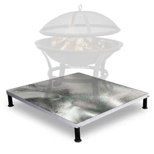 FEBTECH Deck Defender and Grass Guard Fire Pit Heat Shield 26"x26" - Pre-Insu...