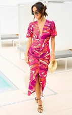 Jenerique Angel Sleeve Midi Dress Uk 12 RRP £49 Brand New Wedding Occassion 
