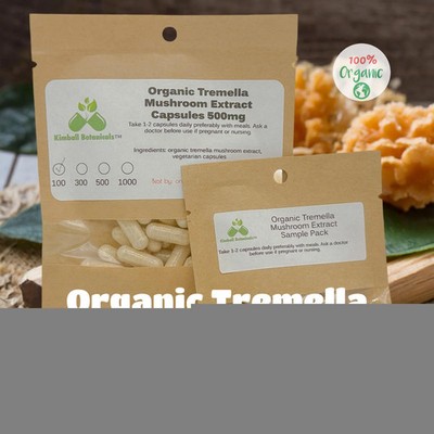 Organic Tremella Mushroom Extract (Tremella fuciformis) 500mg and 650mg