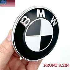 Set of One Black White Hood Fit For BMW Badge Emblem Replacement 82mm/3.2in.