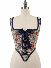 Handmade Floral Steel Boned Corset Bodice #004