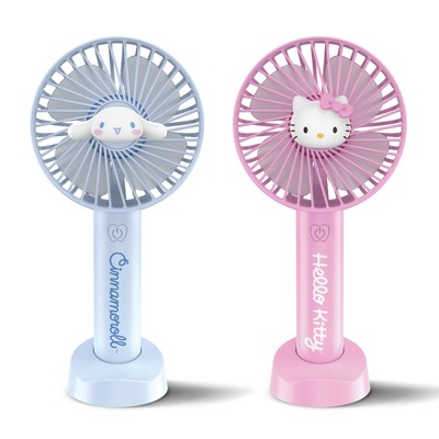 Hello Kitty Handheld Fan with Tabletop Stand (2 pack) - Cinnamoroll & Pink