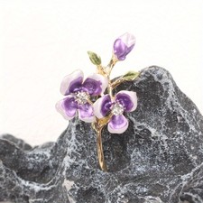 1pc Purple Flower Brooch - Friend Gift, Fits Dresses, Galas & Parties