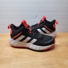Adidas Kids Own the Game 2.0 Basketball Shoe Size 4 Black Red Sneaker Lace Up