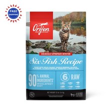 Cat Food Grain Free Premium Dry 12lb Bag ORIJEN Six Fish Recipe High Protein 10.00 per pound