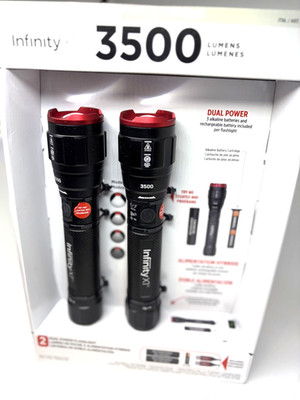 New Infinity X1 3500L Dual Power Focusing Flashlight, 2-pack, 1806333 Rechargeab