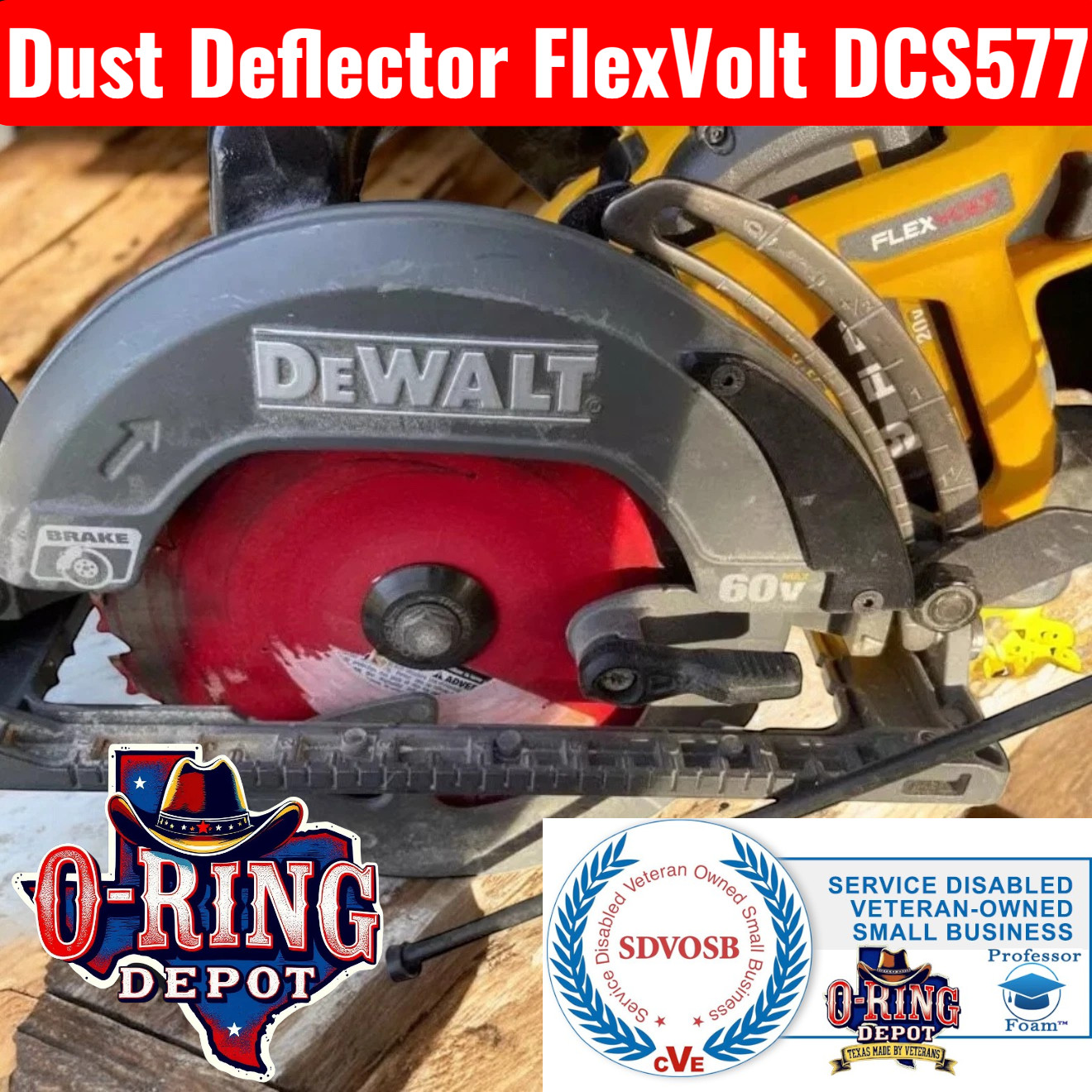 O-RIng Depot 1x DustPort Deflector Cover Block for DeWalt FlexVolt DCS577 Saw-V3