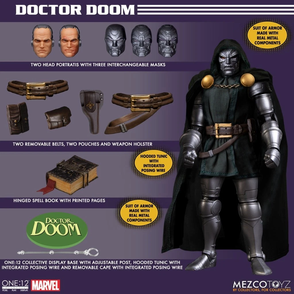 New Mezco Doctor Doom One:12 Collective Action Figure - ReRun CHARGING SOON