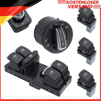 Lichtschalter Spiegel SATZ Fensterheberschalter Für VW Golf 5 6 Passat 3C Leon