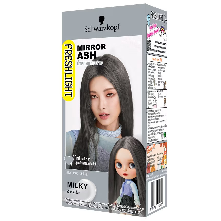 Schwarzkopf Freshlight Foam Milky Hair Color Dye Dying Kit : Mirror Ash