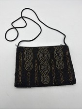 Vtg 80's Heavily Beaded Art Deco Glam Style Cocktail Evening Bag Prom Purse