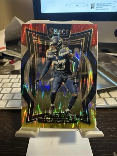 2024 Panini Select - Concourse Tariq Woolen #95 Red &amp; Yellow Shock Seahawks