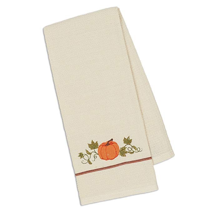 New Design Imports DII Lot of 2 Dish Towels  Fall Autumn Pumpkin Thanksgiving