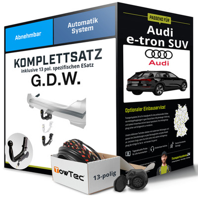 Für AUDI e-tron SUV Typ GEN Anhängerkupplung abnehmbar +eSatz 13pol 09.2018- AHK