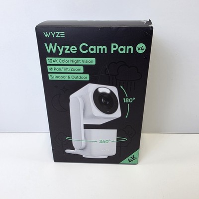 Wyze Cam Pan v4 4K Indoor Outdoor Security Camera Pan Tilt Open Box Tested Comp