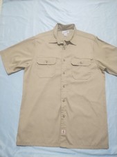 Carhartt Button Down Tan Short Sleeve Shirt Men's Size Large
