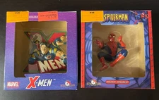 Lot Of 2 Ornaments Spider-man & X-Men 2003  Kurt’s Adler Ornaments New