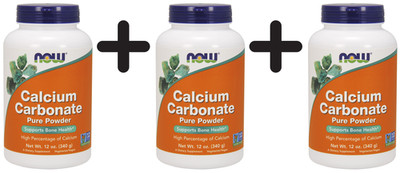 3 x NOW Foods Calcium Carbonate, Pure Powder - 340g (29,40 EUR/kg)