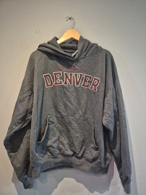 Champion University Of Denver Hoodie Grau L Large Ohne Kordel Authentic Apparel 
